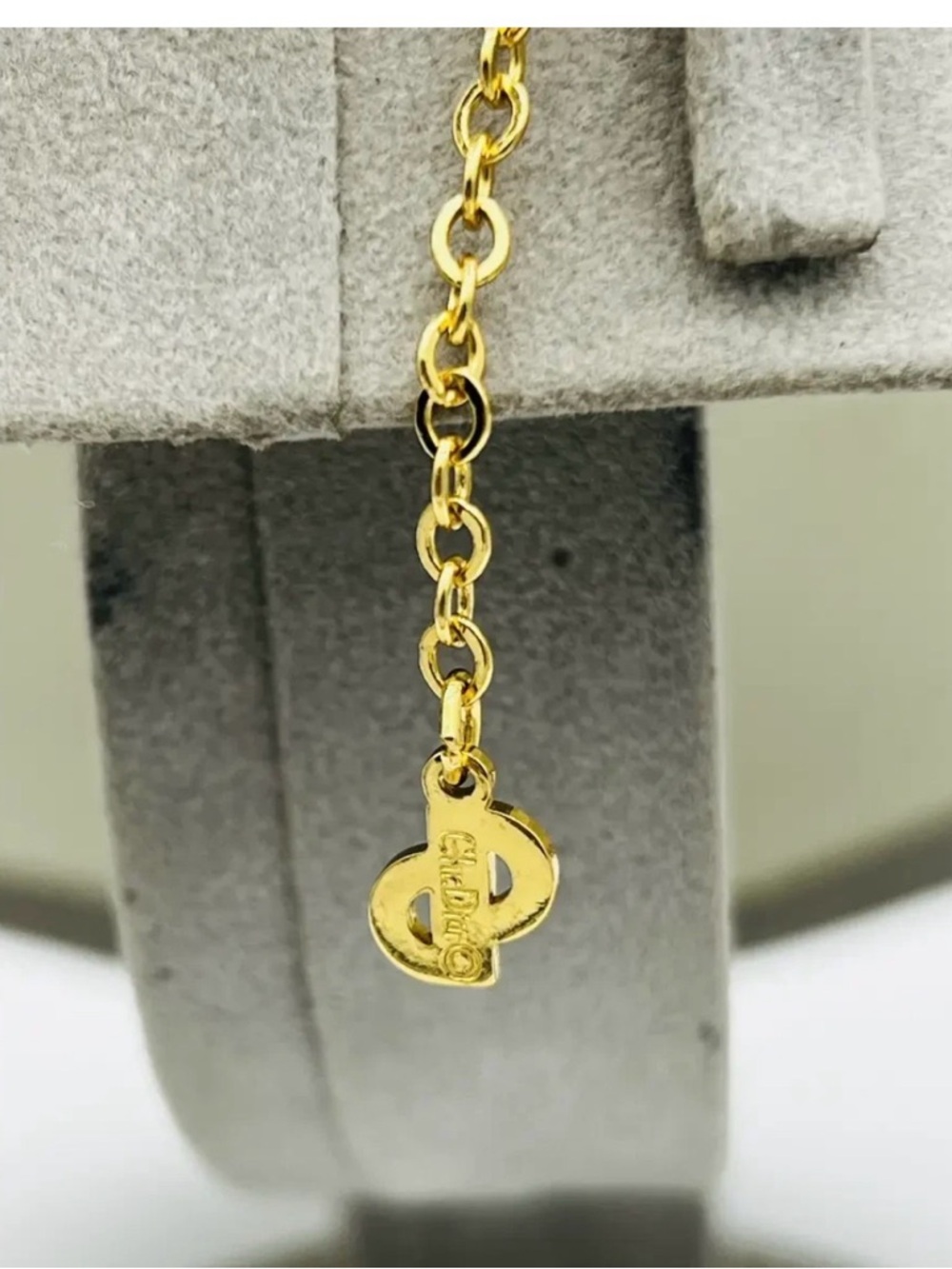 Dior Christian Dior Purple Amethyst Stone Pendant Gold Tone Necklace - Picture 3 of 5